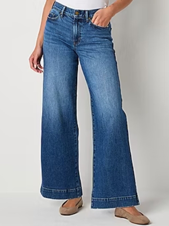 A.N.A. A New Approach Denim - a.n.a Women's High-Rise Wide Leg Jeans - Blue Sz 18